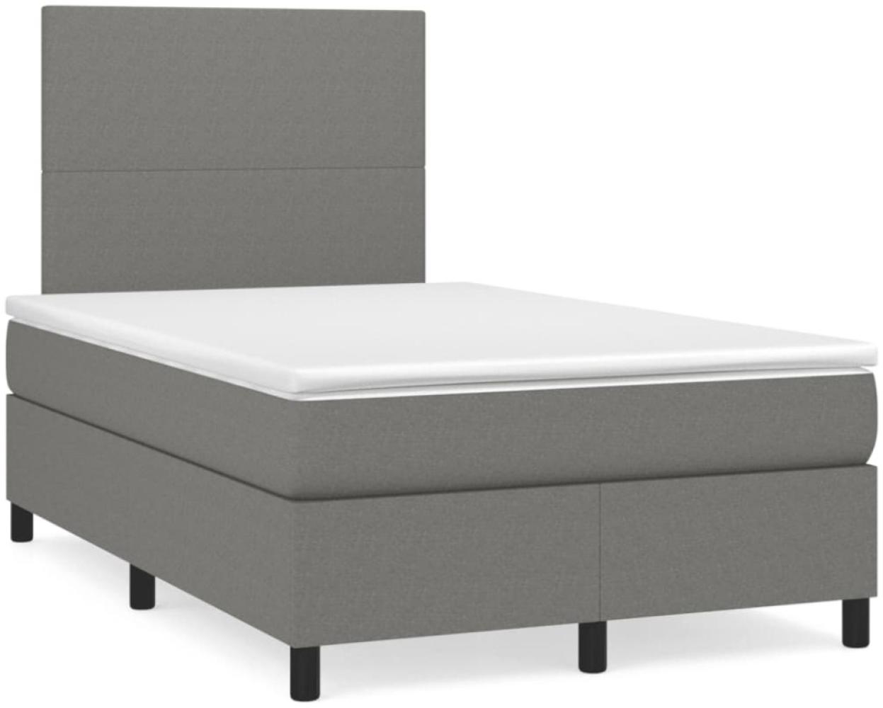 vidaXL Boxspringbett mit Matratze & LED Dunkelgrau 120x190 cm Stoff 3270184 Bild 1