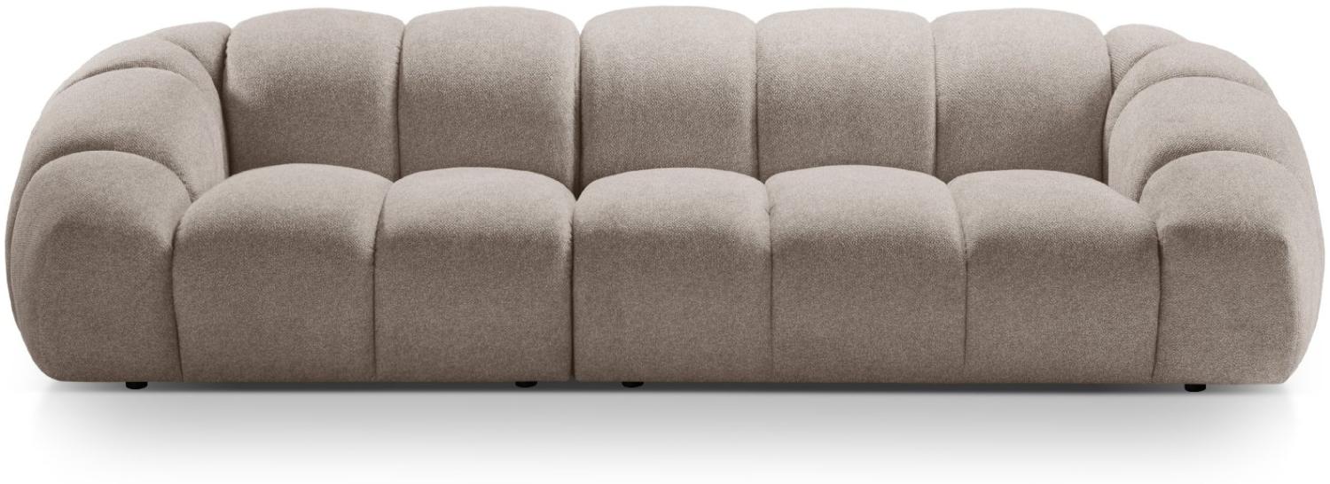 Micadoni Sofa Diana 4-Sitzer Strukturierter Samtstoff Dunkelbeige Bild 1