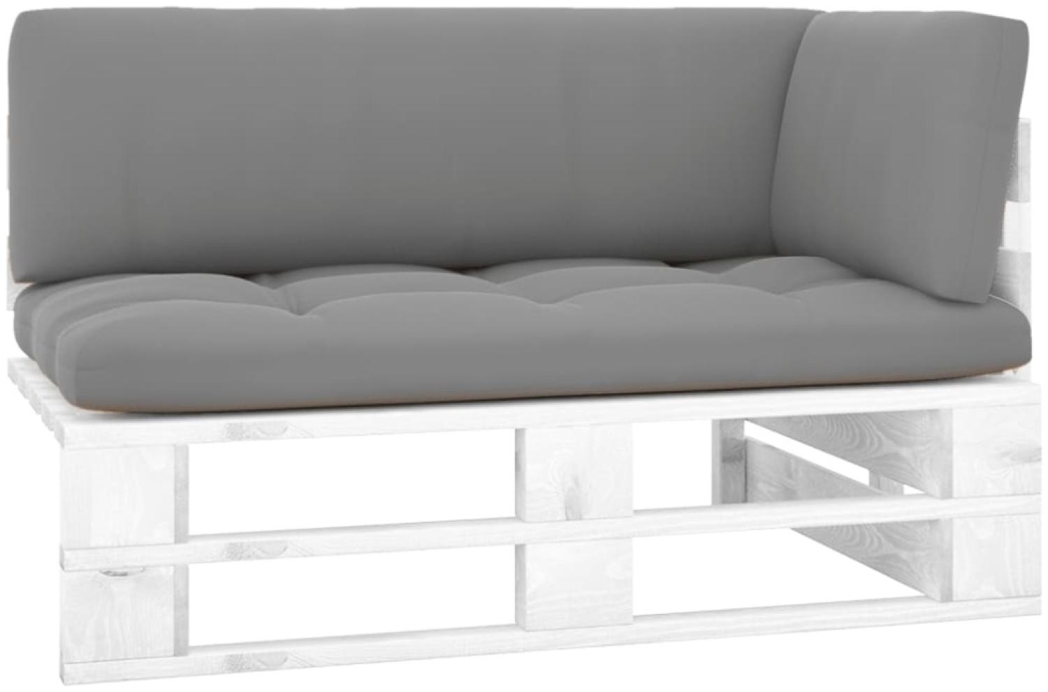 vidaXL Outdoor-Ecksofa Paletten Kiefernholz Imprägniert Weiß 3066567 Bild 1