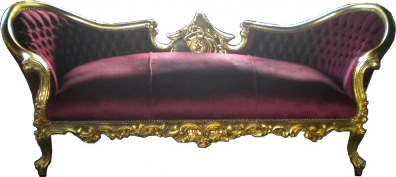 Casa Padrino Barock Sofa Vampire Bordeaux / Gold - Limited Edition Bild 1