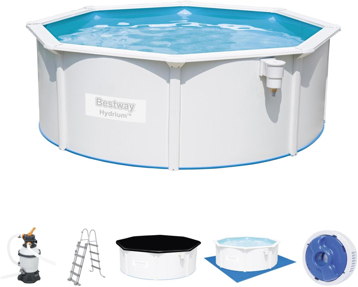 Bestway Stahlwandpool Set 360x120 + Sandfilter 56574 Bild 1