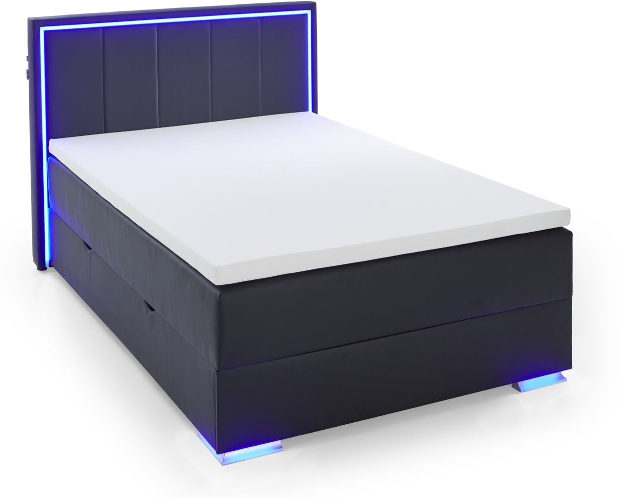 Colorado II Boxspringbett schwarz Kunstleder 209cm x 151cm x 121cm Bild 1