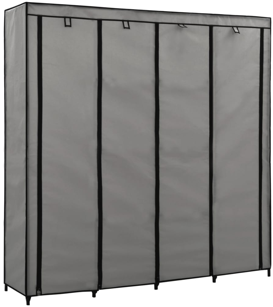 vidaXL Kleiderschrank mit 4 Fächern, grau, 175 x 45 x 170 cm Bild 1