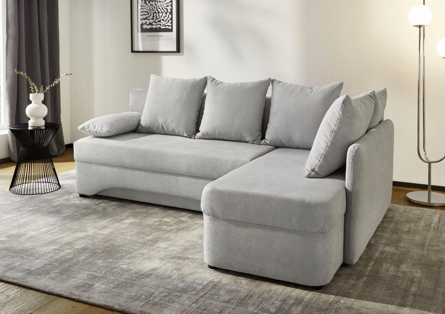 Jockenhöfer Gruppe Ecksofa Nivaris, L-Form, inklusive Gästebettfunktion, Stauraum/Bettkasten, 2 Rückenkissen und 2 Armlehnkissen Bild 1