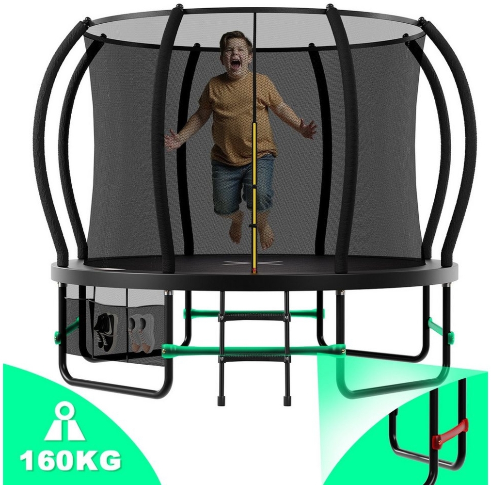 HOMALL Gartentrampolin Ø305cmTrampolin,Kindertrampolin mit Sicherheitsnetz und Leiter, Ø 305 cm, Ø305/366/427cm,gepolstertes Gestell,150kg,Schutzranabdeckung Bild 1