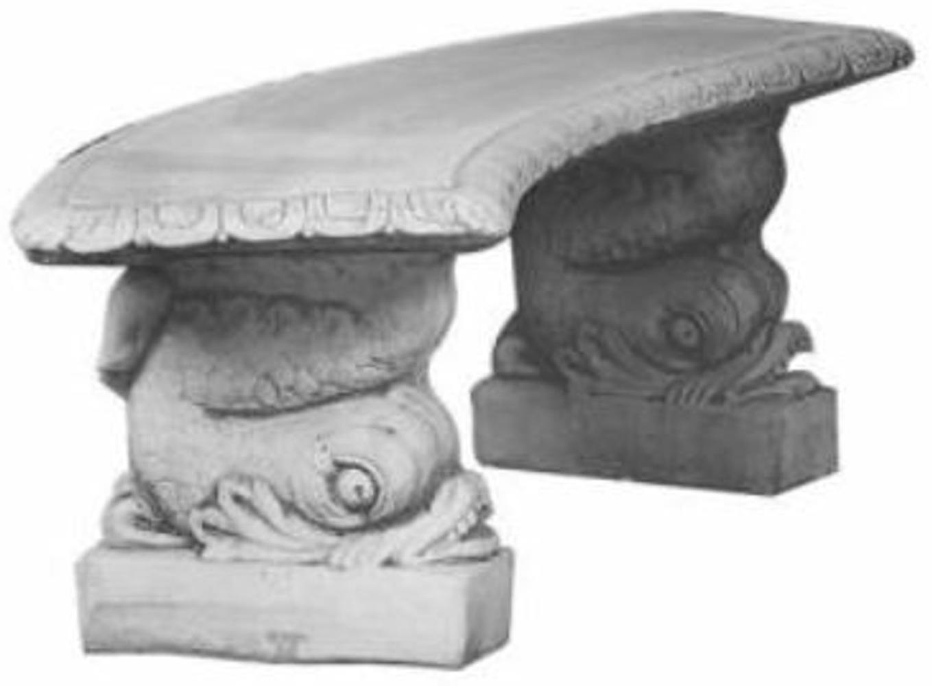 Casa Padrino Bank / Gartenbank Grau 140 x H. 45 cm - Gebogene Garten Beton Sitzbank Orientalischer Stil Bild 1