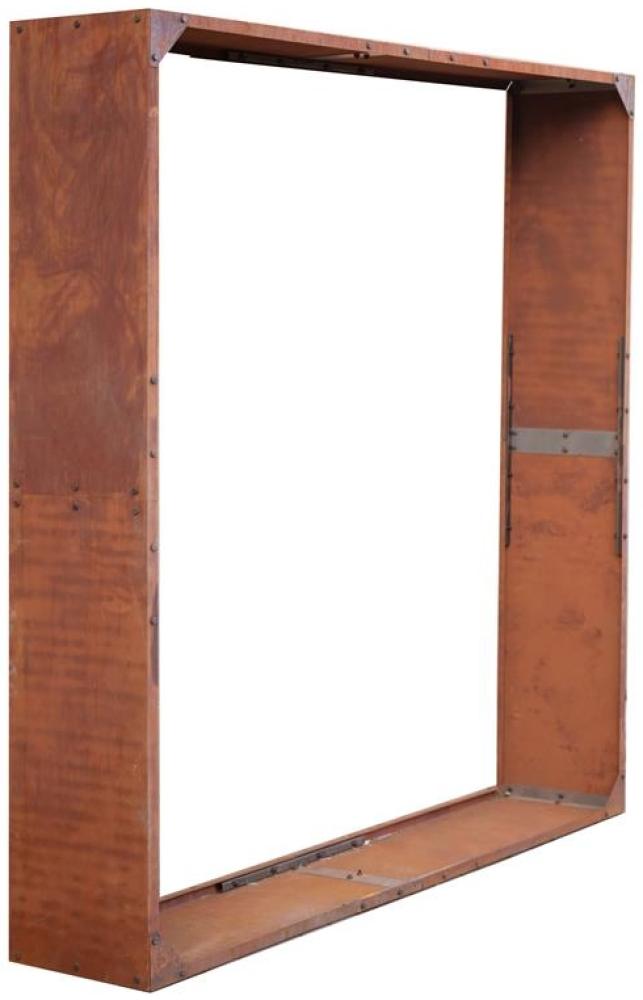 Cortenstahl Sichtschutzwand Brennholzregal 200x200x38 cm Rost Holzlager Edelrost Bild 1