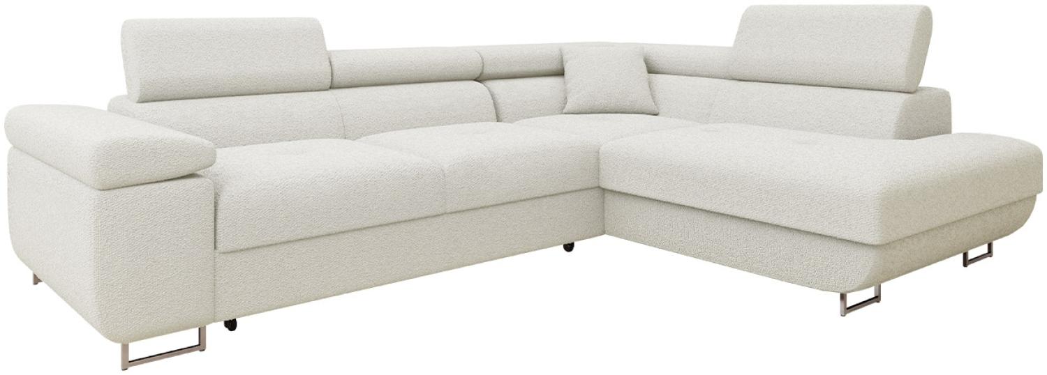 Ecksofa Torezio Premium mit Einstellbare Kopfstützen, Bettkasten und Schlaffunktion (Farbe: Baloo 2073, Seite: Rechts) Bild 1