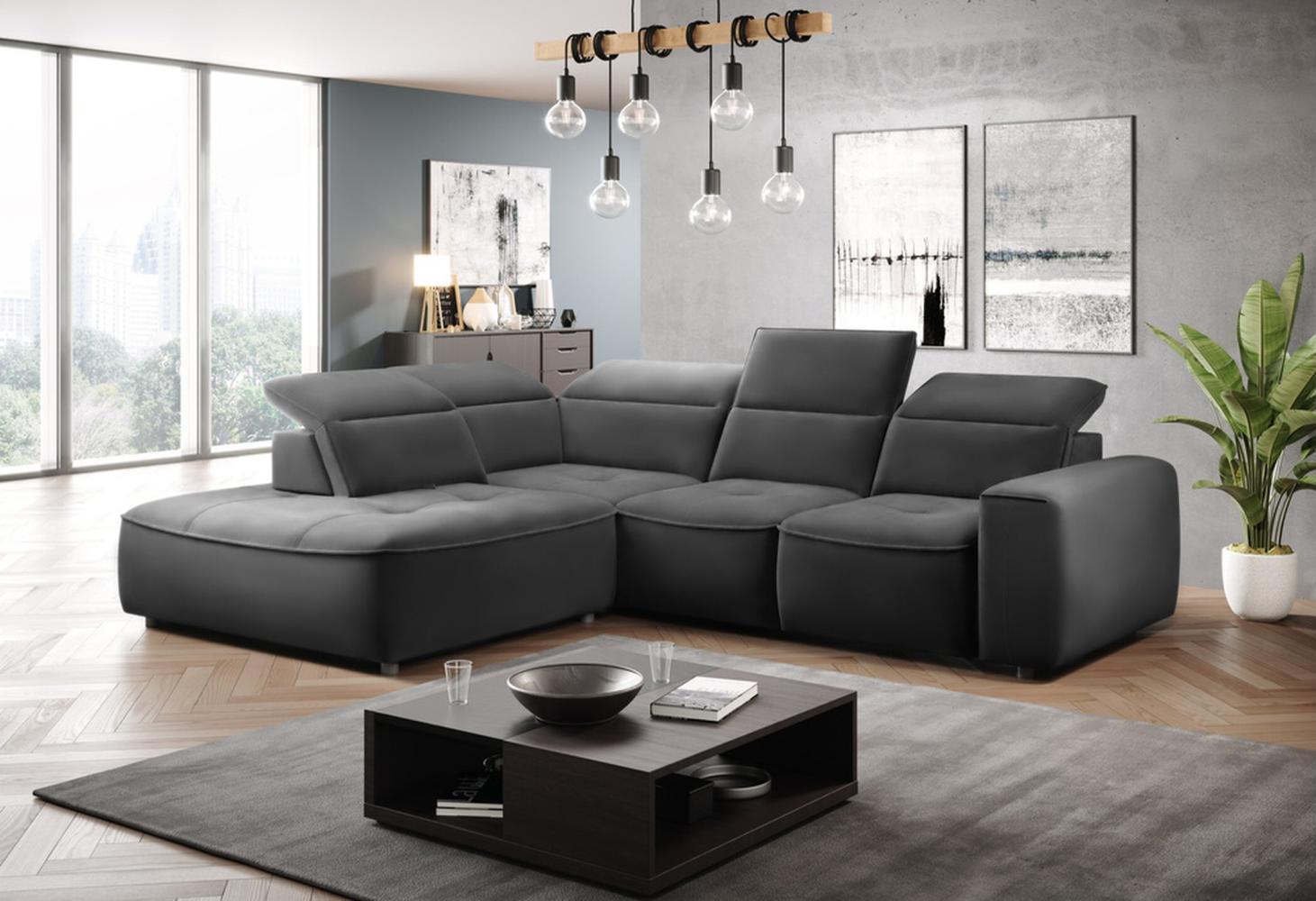 Stylefy Colton L Ecksofa Kunstleder MADRYT Silber Links Bild 1