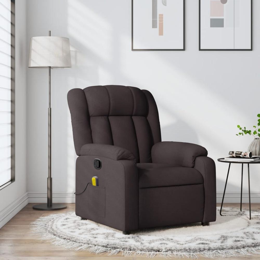 vidaXL Massagesessel Dunkelbraun Stoff 373591 Bild 1
