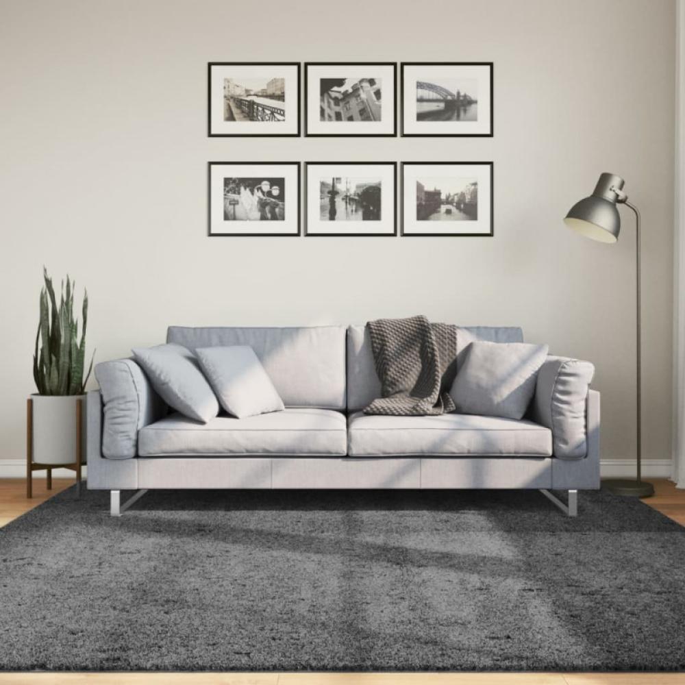 Teppich OVIEDO Kurzflor Anthrazit 200x200 cm Bild 1