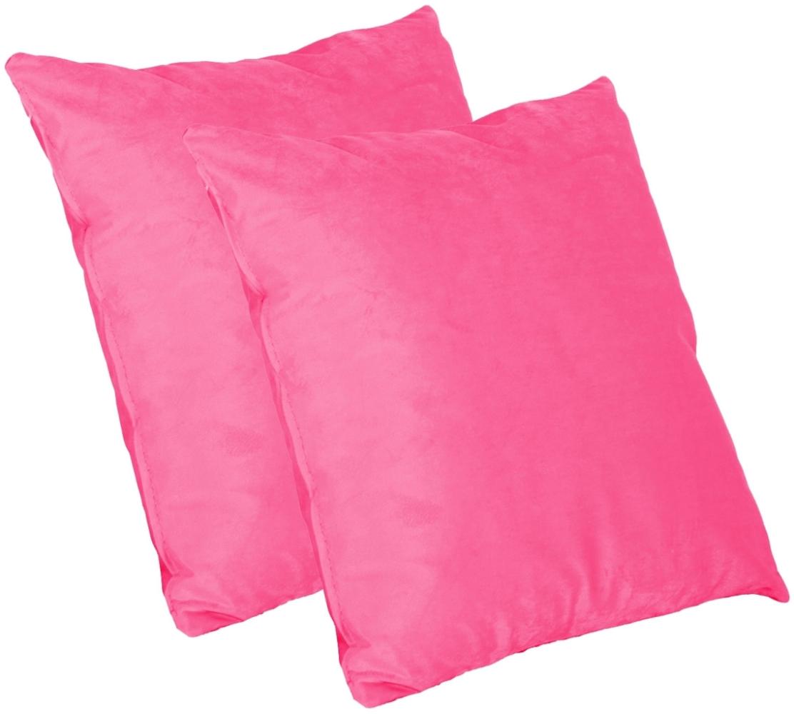 HTI-Living 2er-Set Pink Kissen Nathalie Unifarben Bild 1