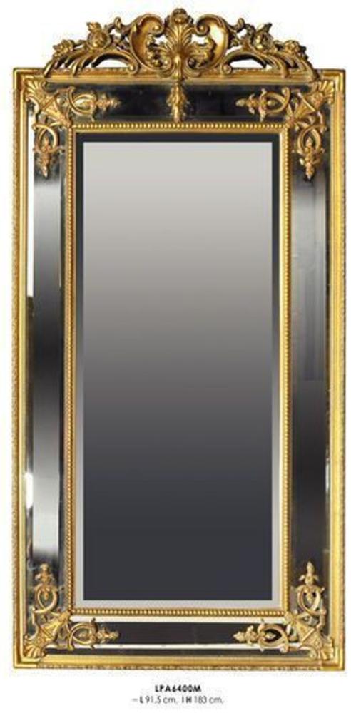 Casa Padrino Barock Wandspiegel Gold H 183 cm B 91.5 cm - Edel & Prunkvoll - Goldener Spiegel Bild 1