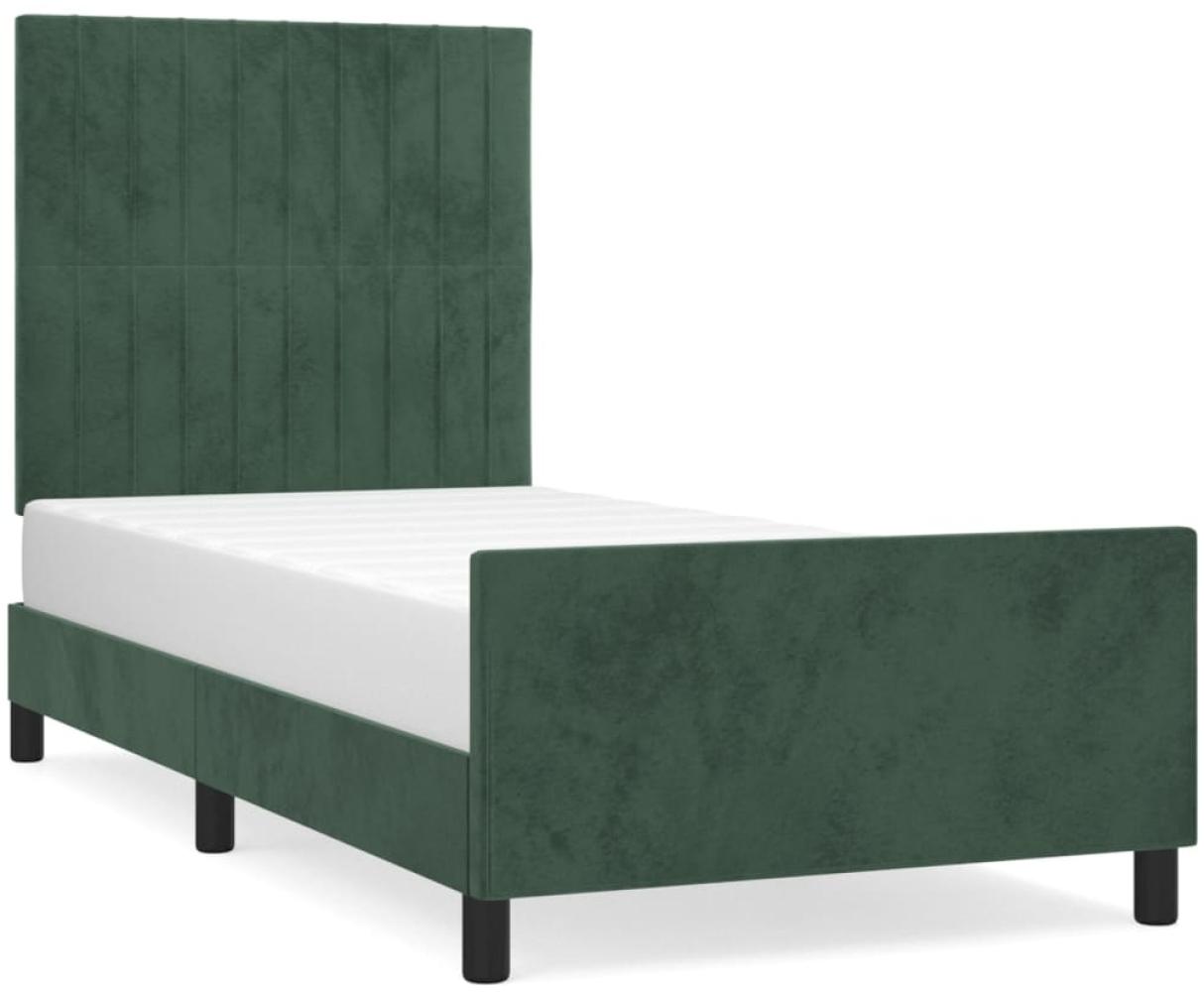 vidaXL Bettgestell ohne Matratze Dunkelgrün 90x190 cm Samt 3125852 Bild 1