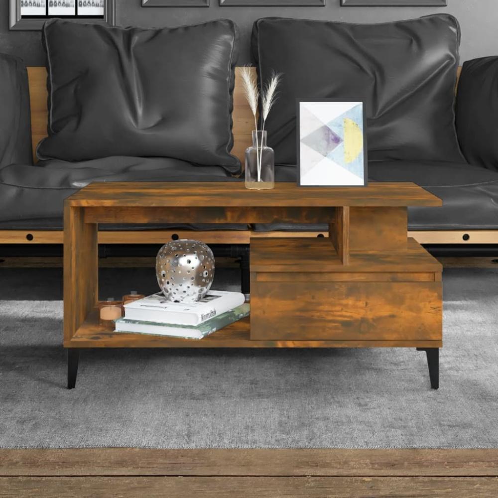 vidaXL Couchtisch Räuchereiche 90 x 49 x 45 cm Holzwerkstoff [819625] Bild 1