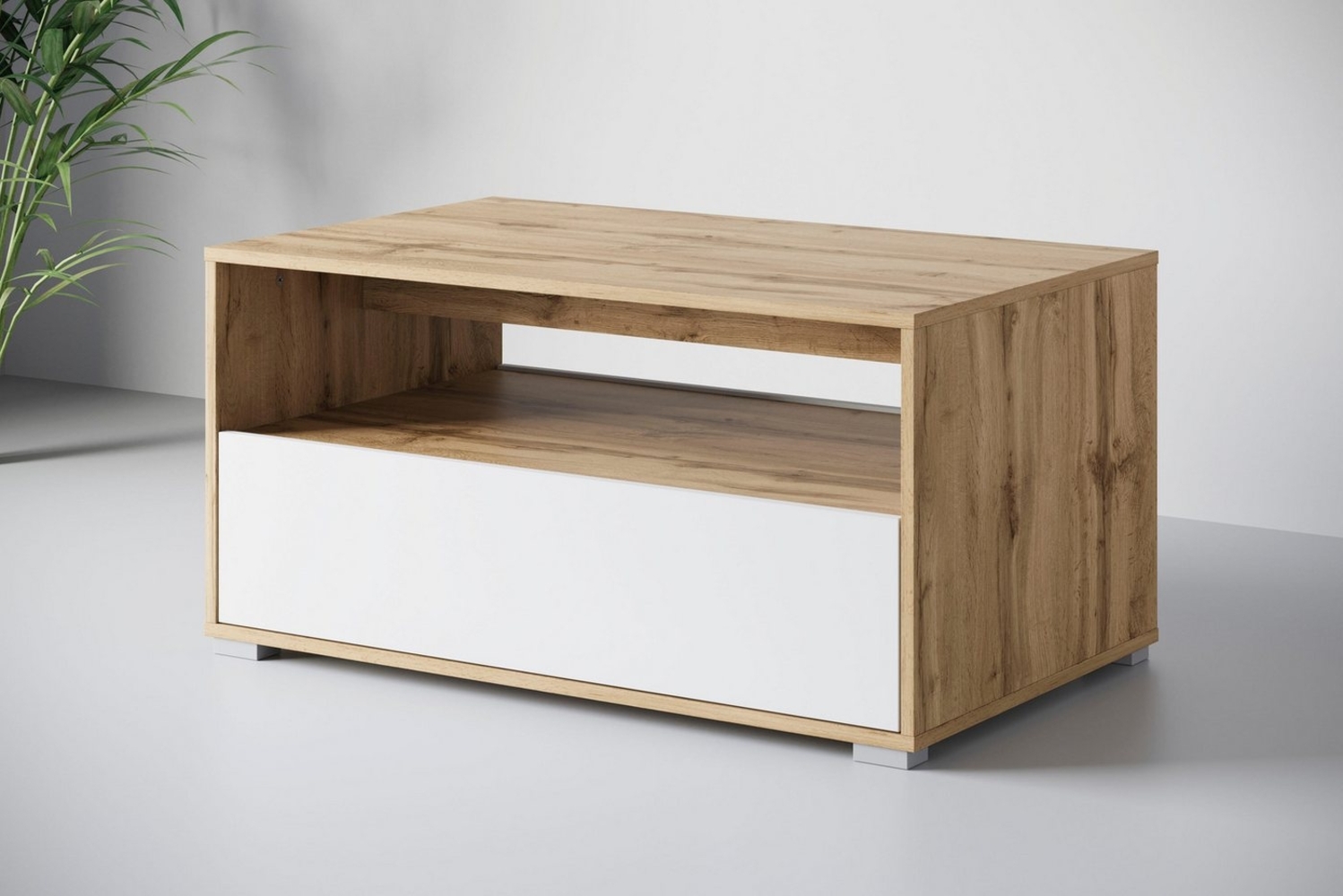 INOSIGN Couchtisch Kenia (1-St), Rechteckiger Kaffeetisch, 90x55 cm, mit offenem und geschlossenem Fach Bild 1