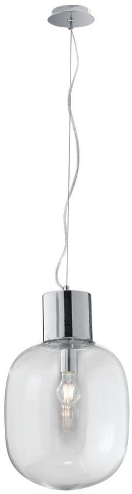Pendelleuchte FELLINI Hängeleuchte Hänge Deckenleuchte Chrom Glas 1x E27 Länge120 Ø 30cm Bild 1