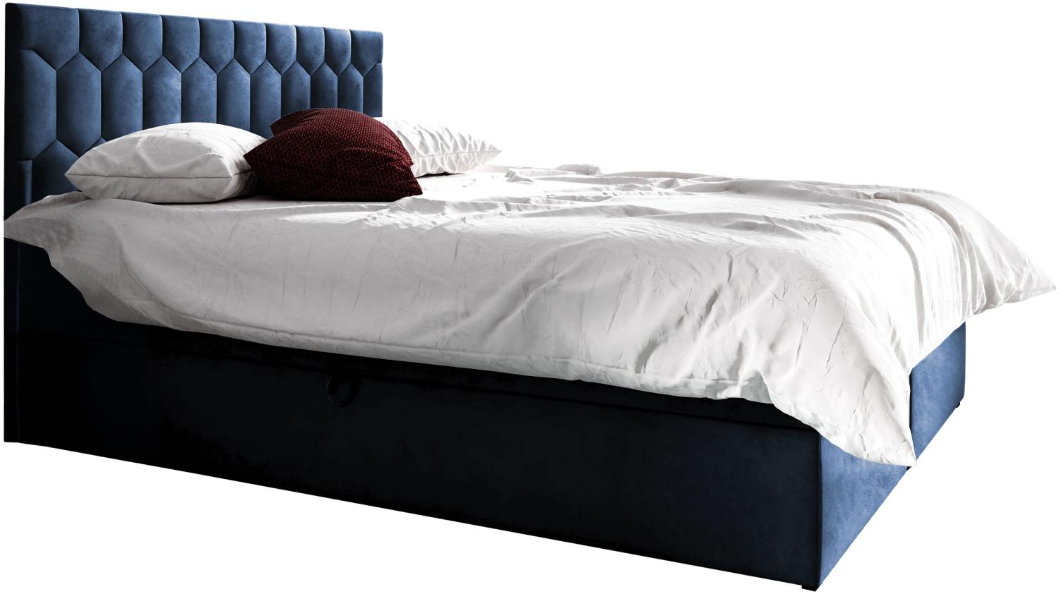 Boxspringbett 'Paremo M24', blau, 140 x 200 cm Bild 1