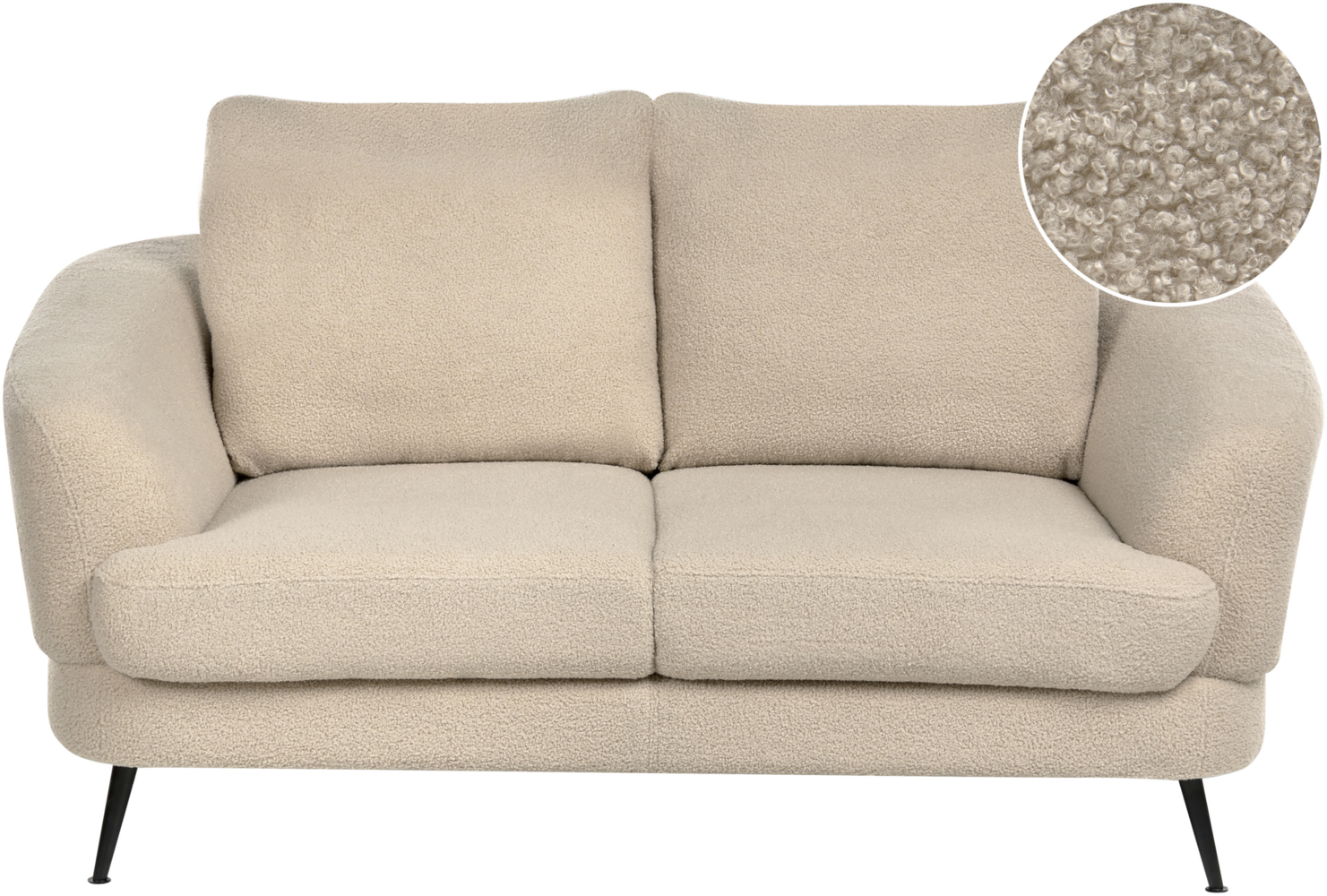 Sofa 2-Sitzer KJAER Bouclé Hellbeige Bild 1