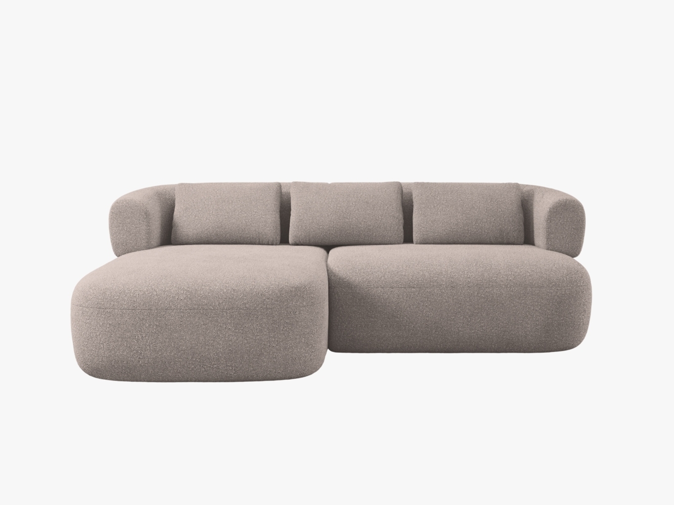 Micadoni 5-Sitzer Ecksofa Jenny Kleine Version Links Boucle Now or Never Hellbraun Bild 1
