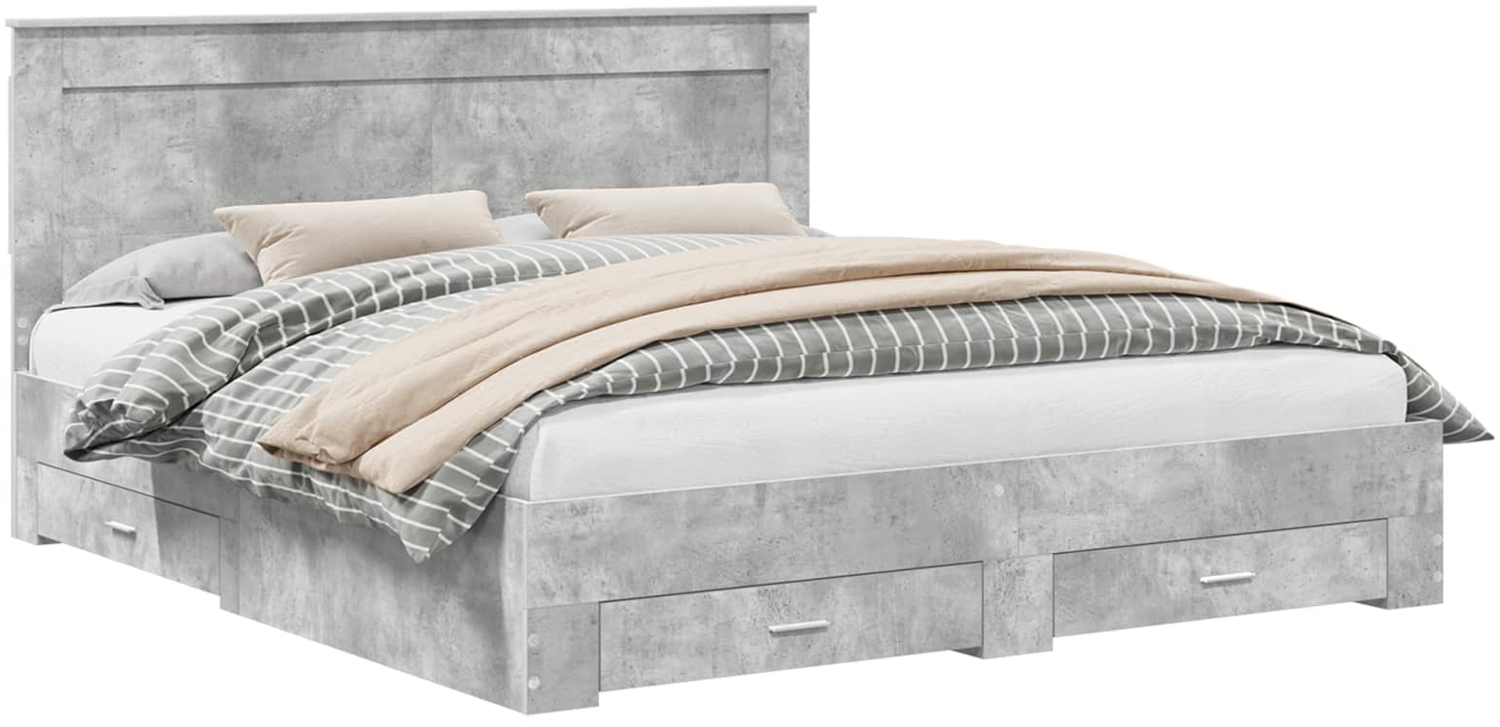 vidaXL Bettgestell mit Schubladen mit Kopfteil Holzwerkstoff 3410286 Bild 1