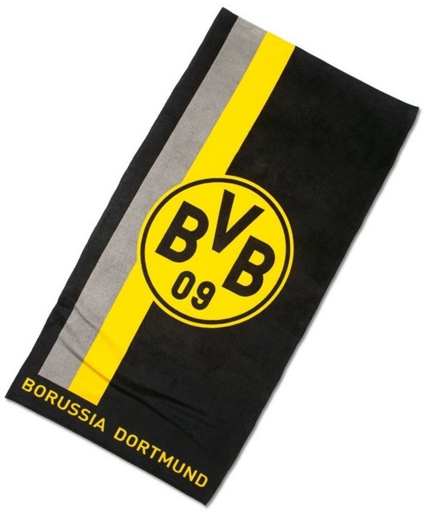 BVB Handtuch BVB-Handtuch mit Logo im Streifenmuster, Baumwolle (Packung, 1-St) Bild 1