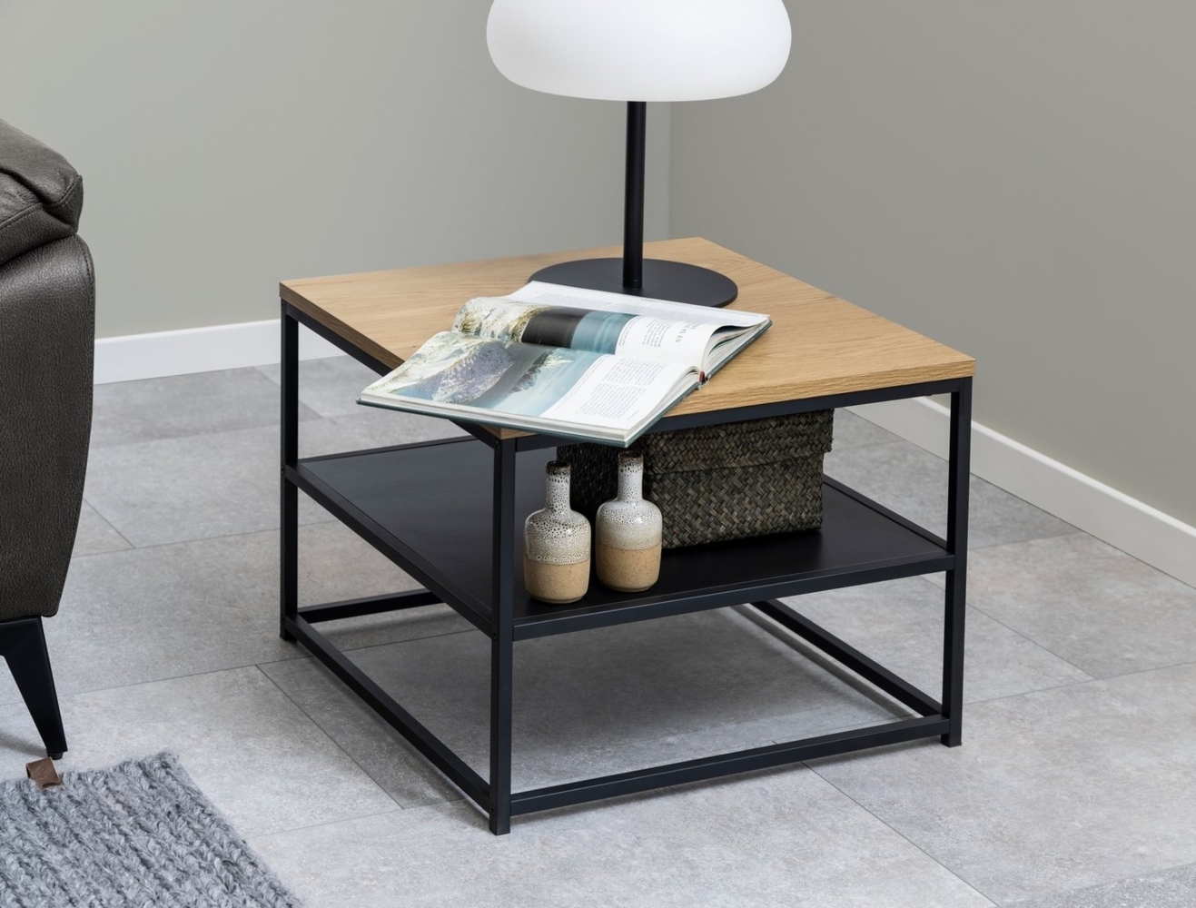 ACTONA GROUP Couchtisch in Wildeiche, MDF - 55x42x55cm (BxHxT) Bild 1