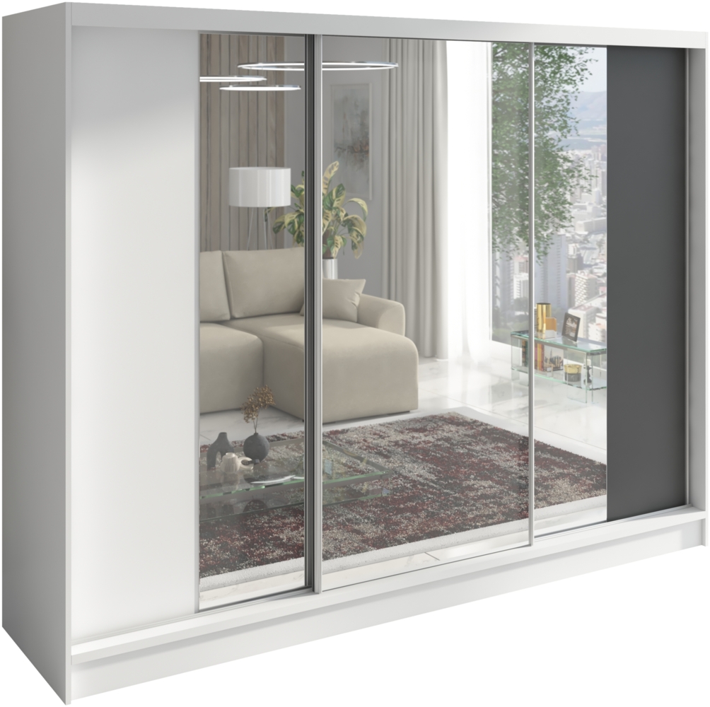 Schwebetrenschrank VIDA 2-trig Schrank 200 cm mit Spiegel Bild 1