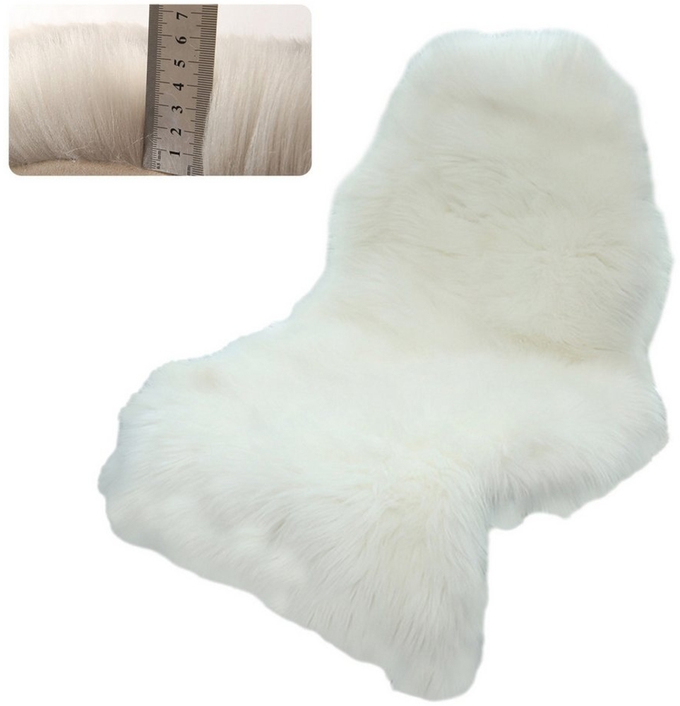 REDOM Fellteppich Kunstfell-Teppich Teppich Schaffell-Optik Schlafzimmerteppich, fellförmig, Höhe: 60 mm, Teppiche für Bettvorleger 60*100 CM Shaggy für Wohnzimmer Schlafzimmer Bild 1