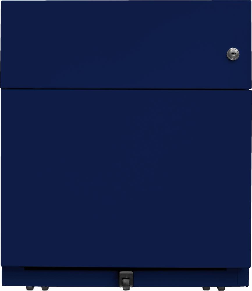 Rollcontainer Note™ mit Griffleiste, 1 Universalschublade, 1 HR-Schublade, Farbe oxfordblau Bild 1