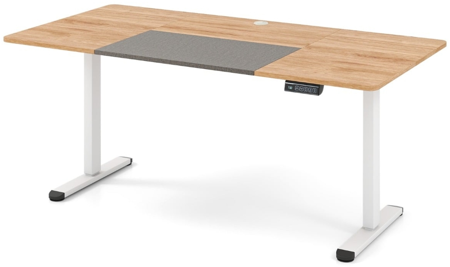 Elektrischer Stehschreibtisch 140 x 70 cm höhenverstellbarer Schreibtisch ergonomischer Sitz-Steh-Schreibtisch Natur Bild 1