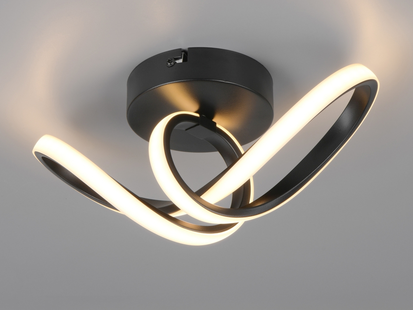 LED Decken- und Wandleuchte RUSA Metall in Schwarz, Breite 28cm Bild 1