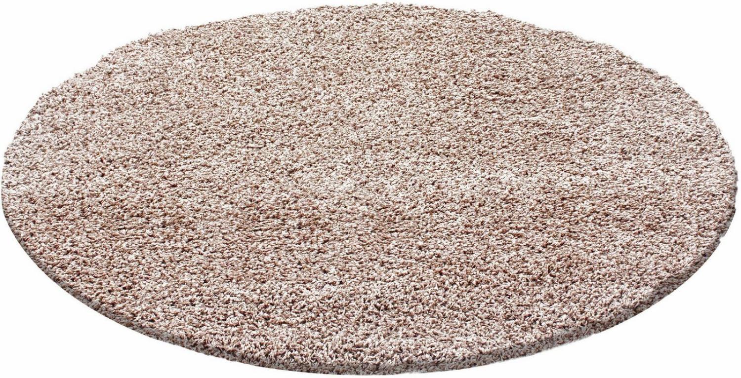 Runder Shaggy Teppich LIFE BEIGE 80 X 80cm Bild 1