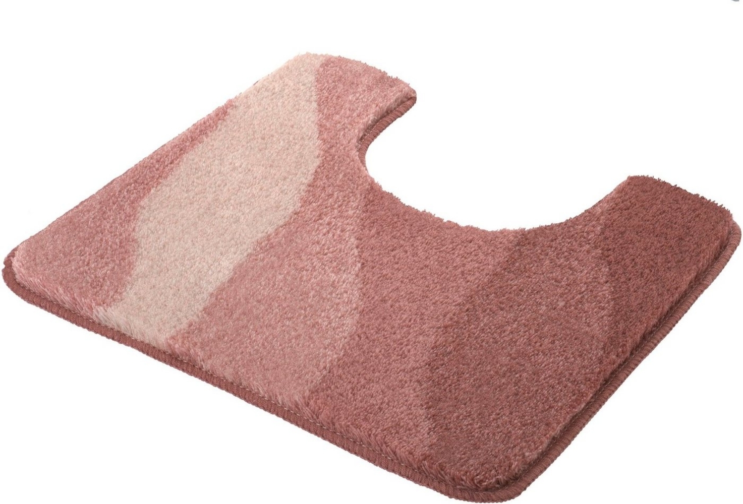 Kleine Wolke Badematte Malena, Höhe 20 mm, rutschhemmend beschichtet, fußbodenheizungsgeeignet, Polyacryl, quadratisch, WC Vorleger mit Ausschnitt, Badteppich, modernes Wellen Design, Farbverlauf, waschbar Bild 1