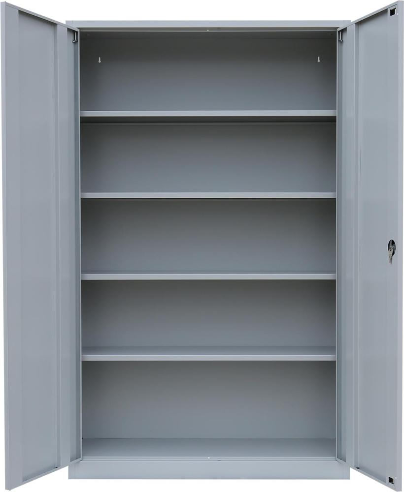 XXXL Stahl-Aktenschrank Metallschrank abschließbar Büroschrank Stahlschrank 195 x 120 x 42,2cm Lichtgrau 530370 Bild 1