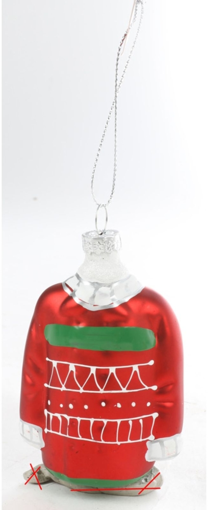 12x Weihnachtskugel Pullover, 9x6x4cm, festlicher Baumschmuck für den Tannenbaum, lustiger Dekoration für Ihren Christbaum, praktisches Aufhänger Set Bild 1