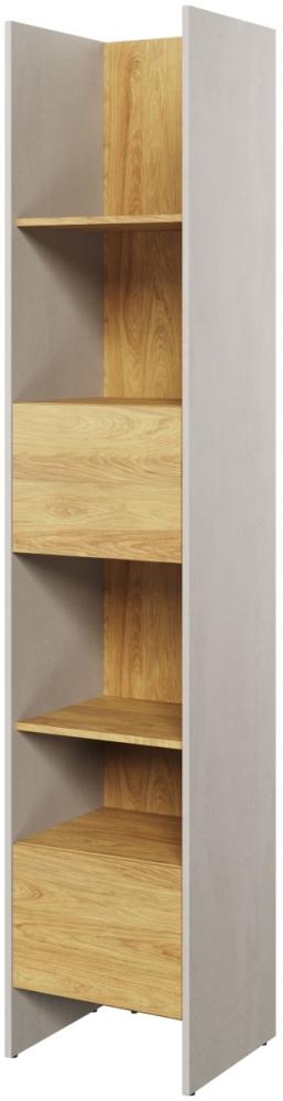 Bücherregal Standregal Teen Flex 44x40x218cm betonfarben Hickory Natur Bild 1