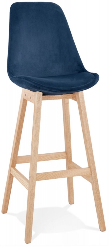 Barhocker MORISS | Barhocker mit einer Sitzhöhe von 75 cm aus benzinblauem Samt, der sowohl für Profis als auch für Privatpersonen Kadima Design Bild 1