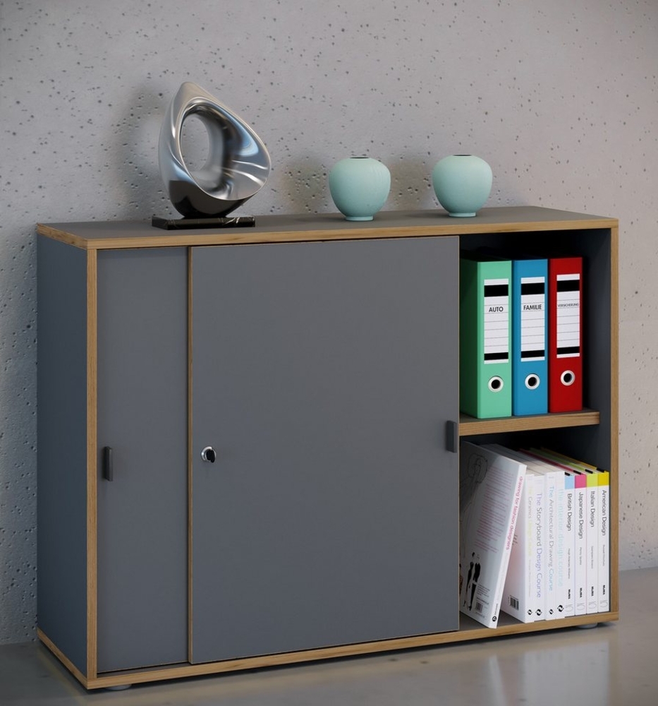 VCM Aktenschrank Büroschrank Aktenschrank Schiebetüren Salia 2fach Bild 1