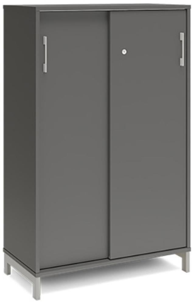 Büroschrank DNA 800x1275 mm Anthrazit/Schwarz Schiebetür 3A4 Bild 1