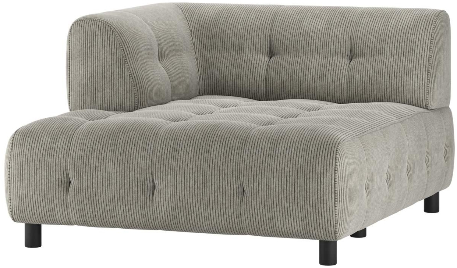 Modulsofa Louis Chaiselongue aus Rippstoff Links, Grau Bild 1