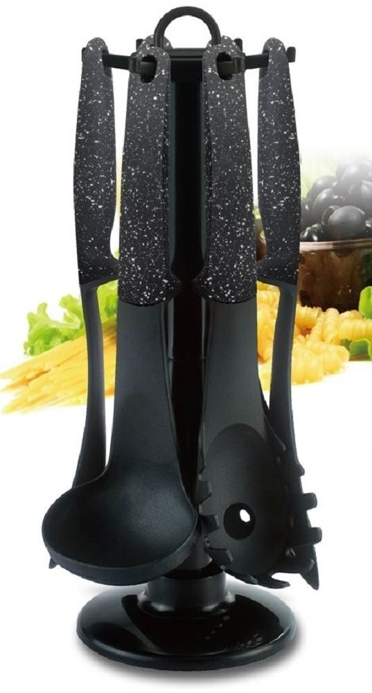 Küchenhelfer Küchenutensilien mit Ständer 7-tlg. Royalty Line RL-U5 Schwarz Bild 1