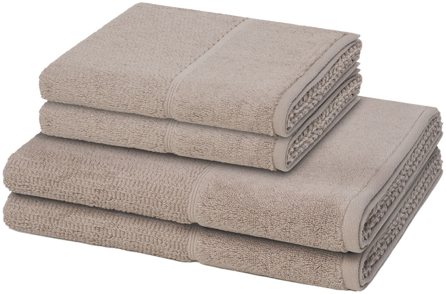 Möve for frottana Pearl 4 tlg. Frottier-Set - 2 X Handtuch (50 X 100cm), 2 X Duschtuch (67 X 140cm) - 500 g/m² - Cashmere Bild 1