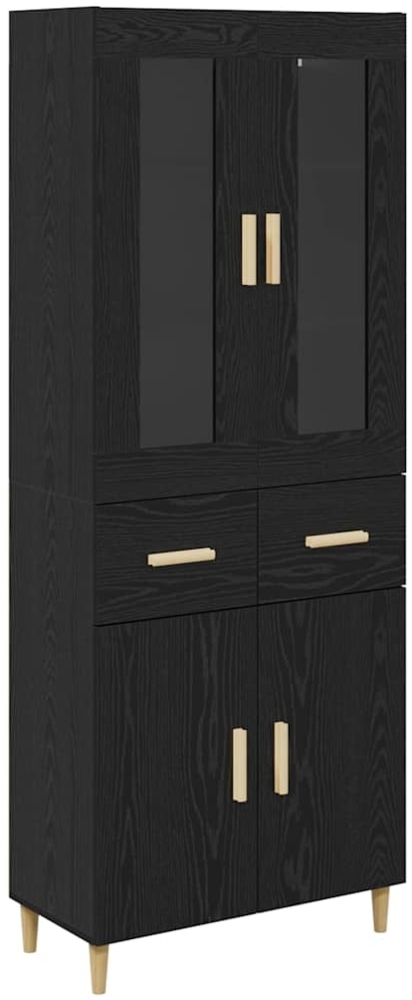 vidaXL Highboard Schwarz Eichen-Optik 69,5 x 34 x 180 cm Holzwerkstoff 3416117 Bild 1