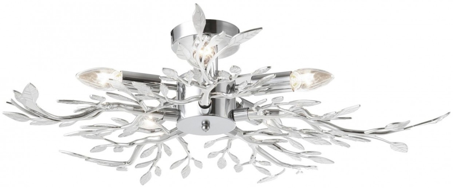 Deckenleuchte Wohnzimmer Esszimmer Deckenlampe 5 Flammig Äste Blätter chrom Bild 1