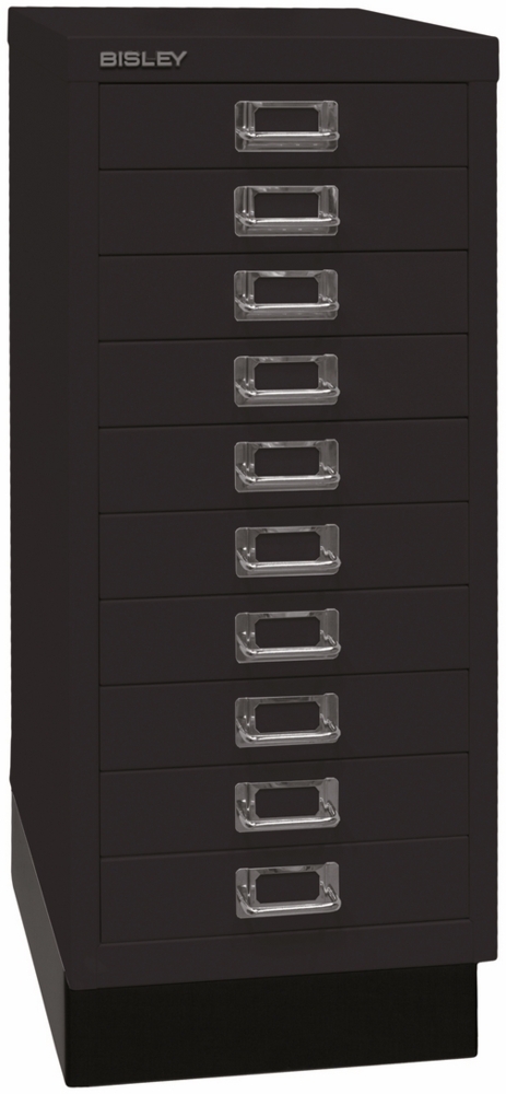 BISLEY Schubladenschrank aus Metall DIN A4 in schwarz Schrank mit 10 Schubladen und Sockel Werkzeugschrank, L2910S-633 Bild 1