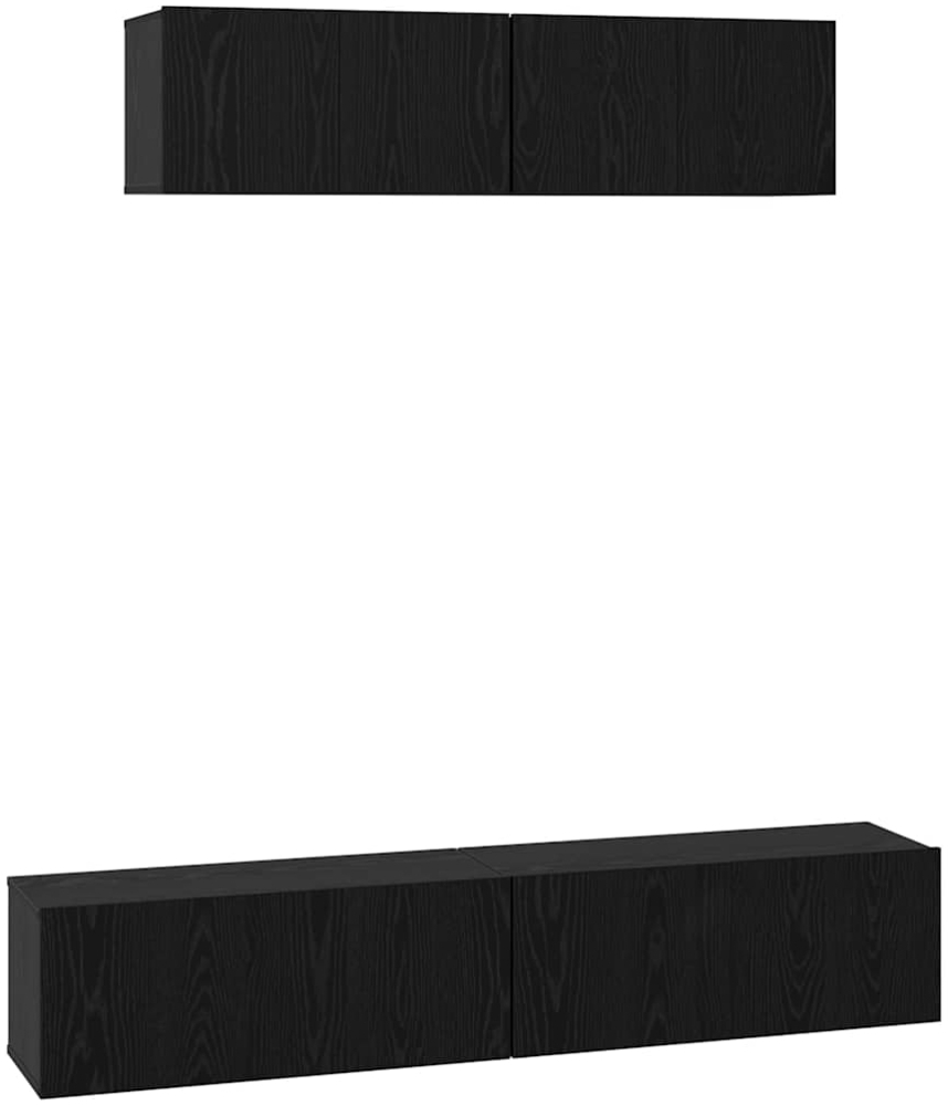 vidaXL TV-Schrankset 4 pcs Schwarz Eichen-Optik Holzwerkstoff 3393361 Bild 1