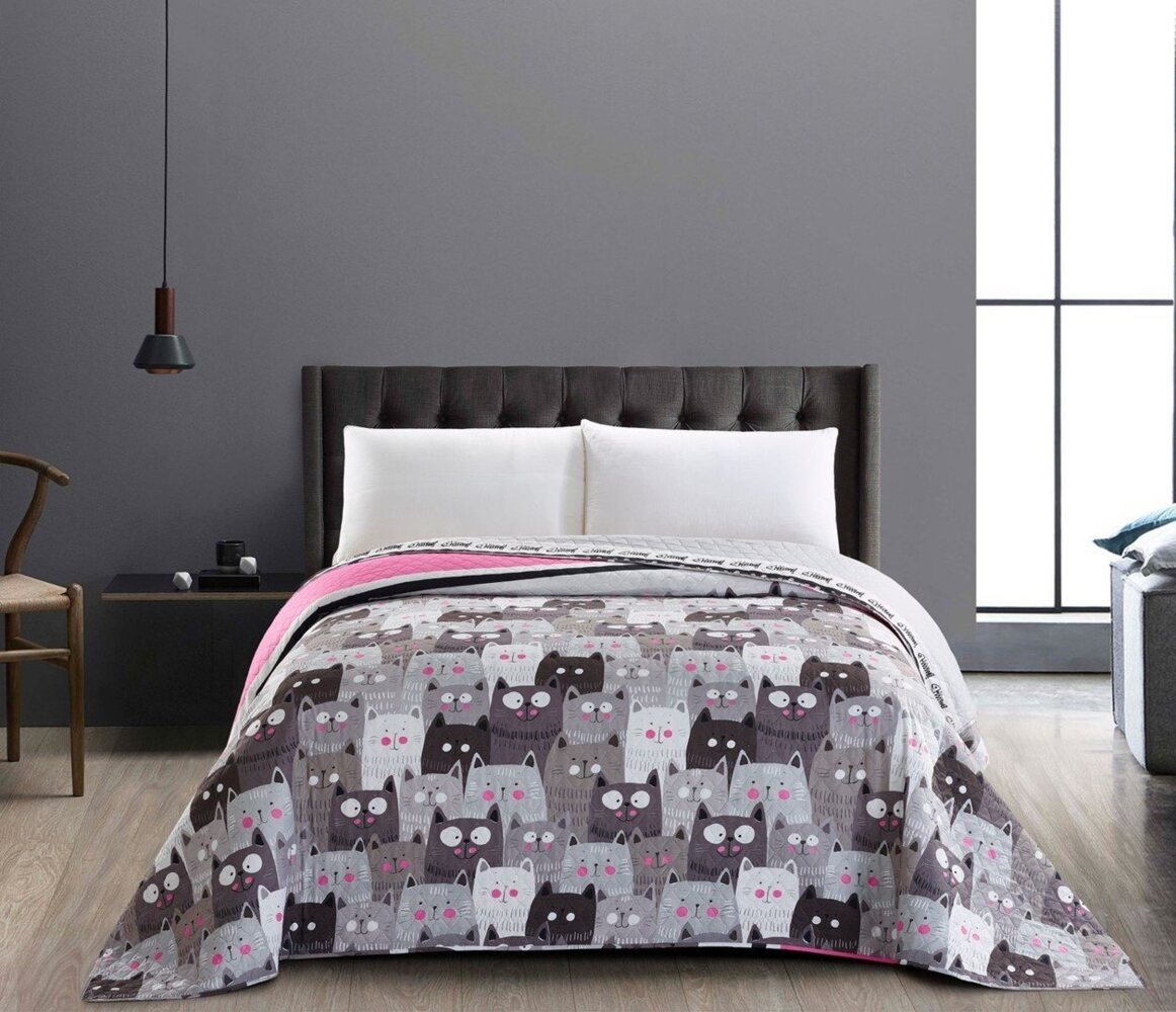 DecoKing Tagesdecke Bettüberwurf Colors - Luxus Tagesdecke mit Wendedesign Cats invasion Bild 1