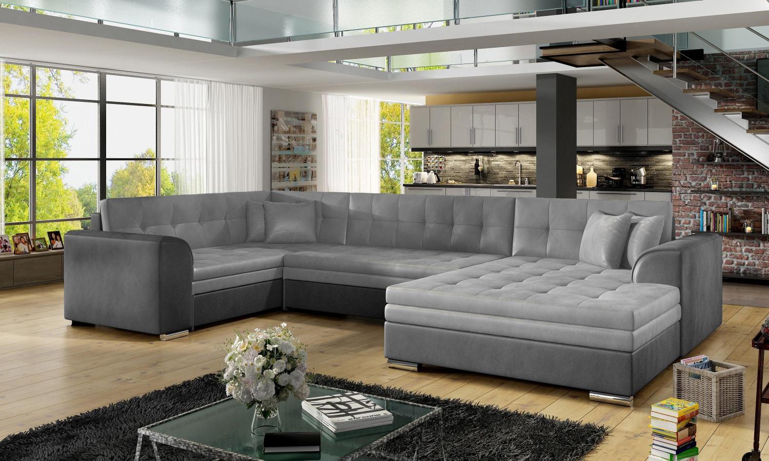 Wohnideebilder Damario Grau Ecksofas & Eckcouches Dam_33 Bild 1