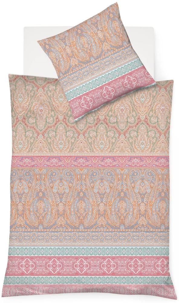 Fleuresse Mako-Satin Bettwäsche 135x200 Ornamente Paisley apricot pink 114128-13 Bild 1